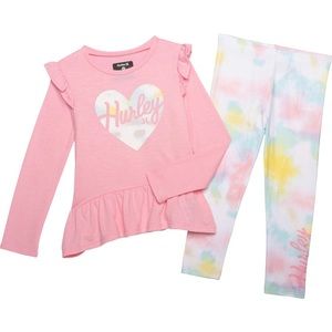 Hurley 💕 pink tie dye leggings set 2305